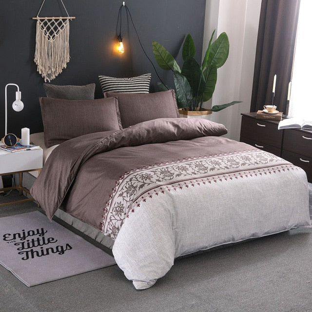 Plain Printed Bedding Set