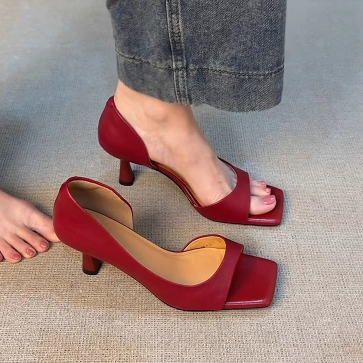 Toe-Opening Ankle Strap Sandal