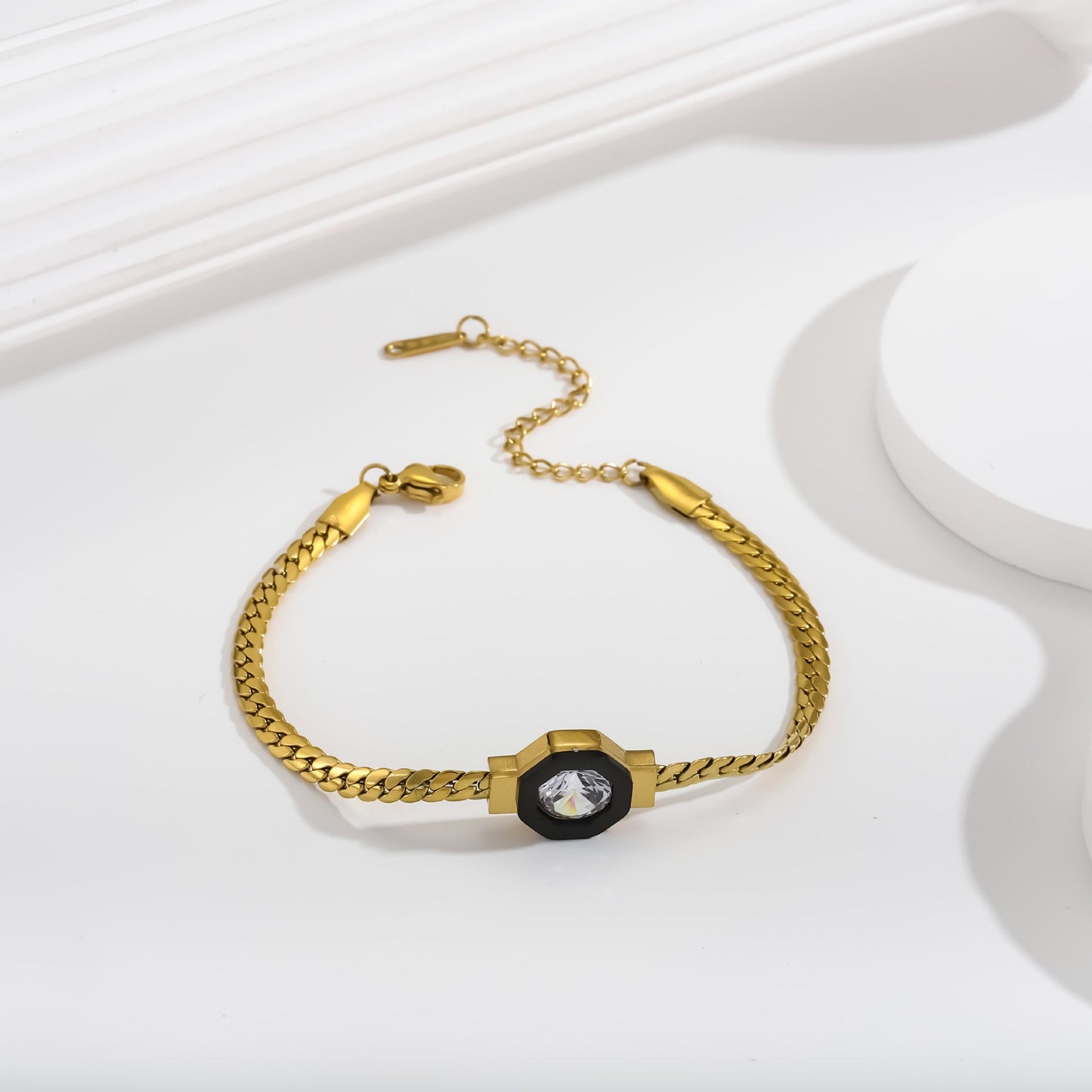 Zircon 18K Titanium Steel Bracelet