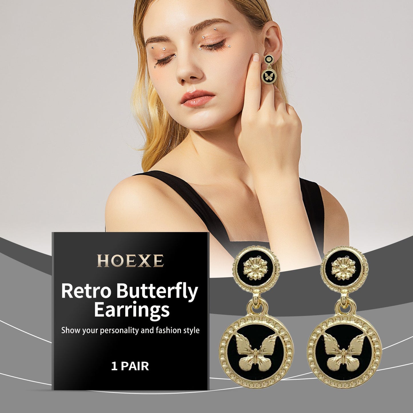 Hoexe Vintage Butterfly Earrings