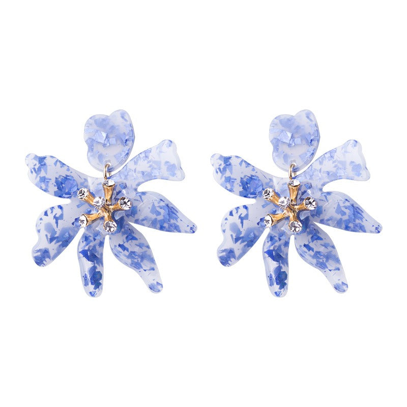 Resin acrylic flower shaped earrings