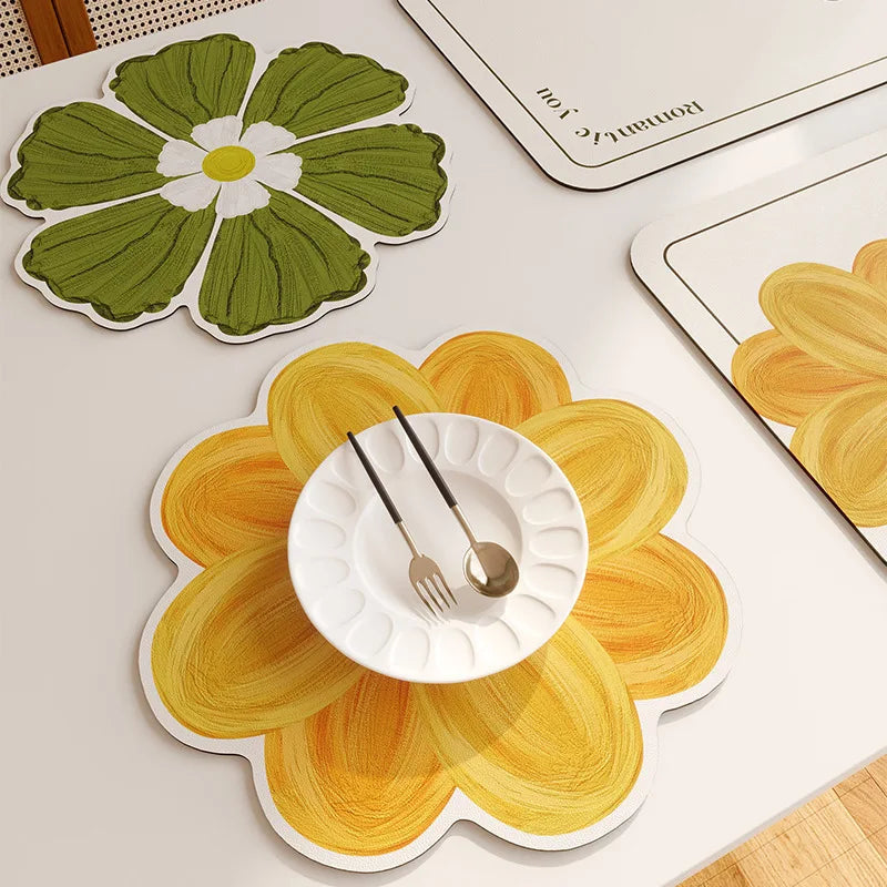 2pcs/set Nappa Leather Waterproof Oil-proof Table Mat