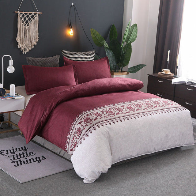 Plain Printed Bedding Set