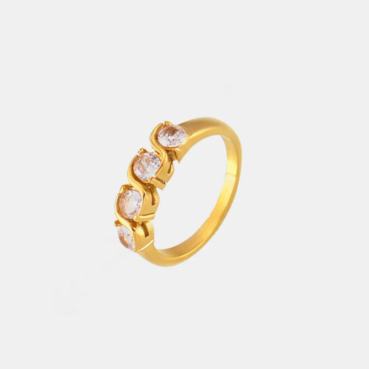 Stainless steel gold ring