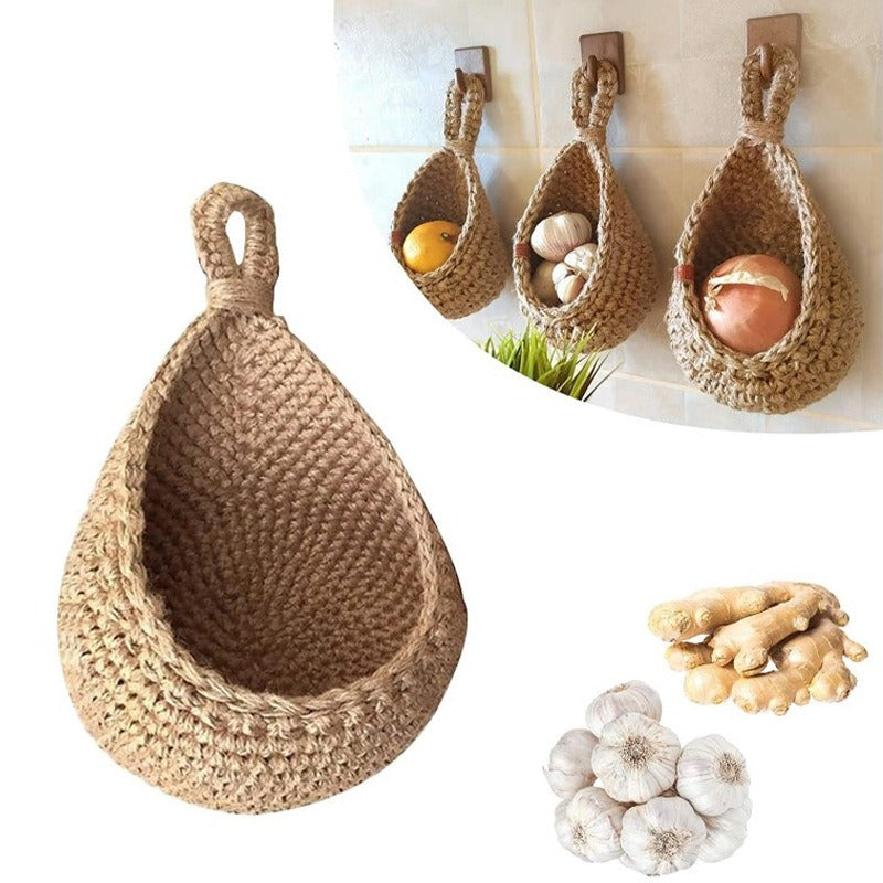 Wall hanging vegetable and fruit storage basket