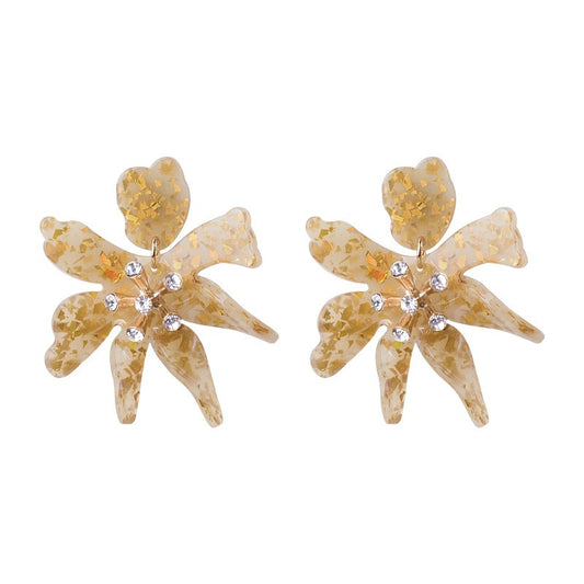 Resin acrylic flower shaped earrings
