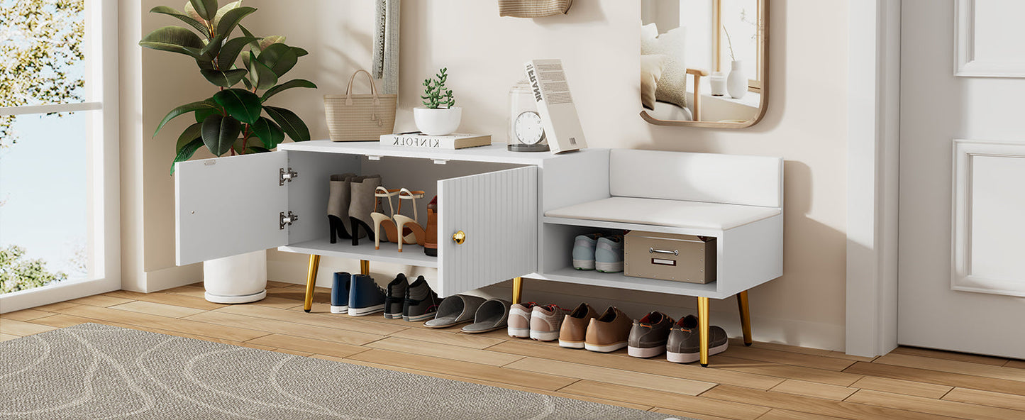 Shoe Storage Bench with Hidden Storage