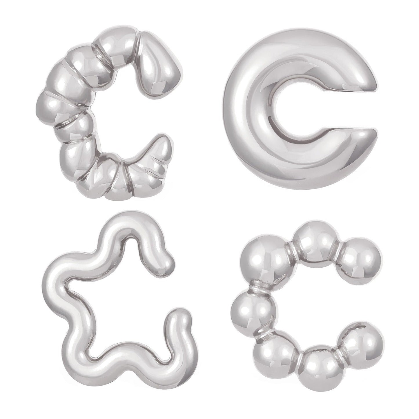 Hollow gold-plated earrings