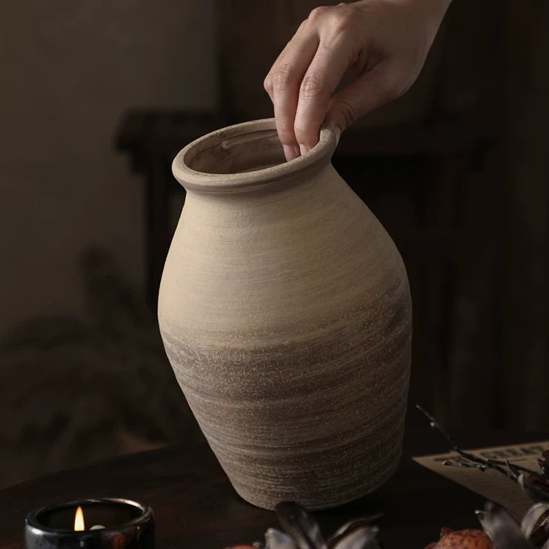 Vintage rough pottery vase
