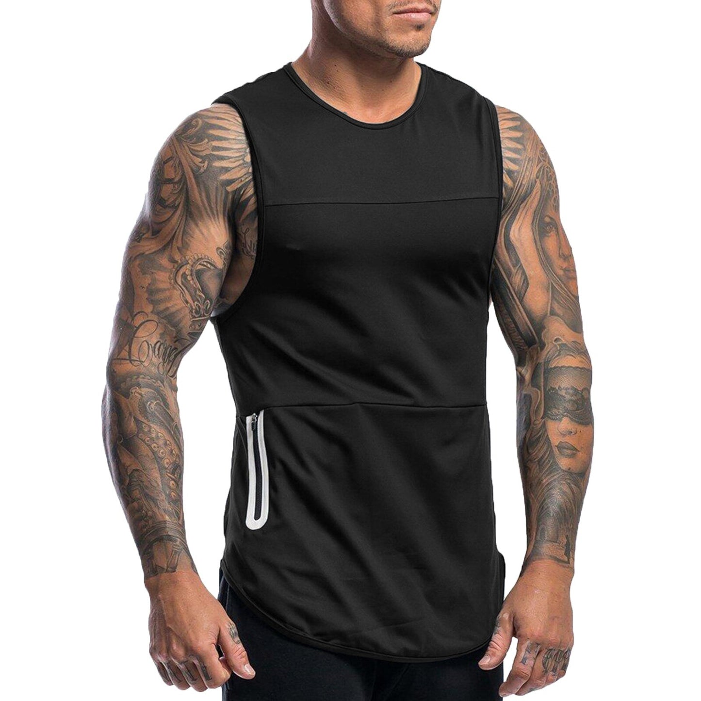 Tank top with zip pocket