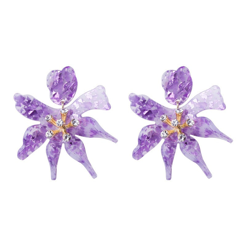 Resin acrylic flower shaped earrings