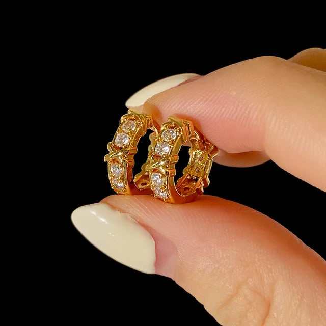 Vintage CC Design Hoop Earrings