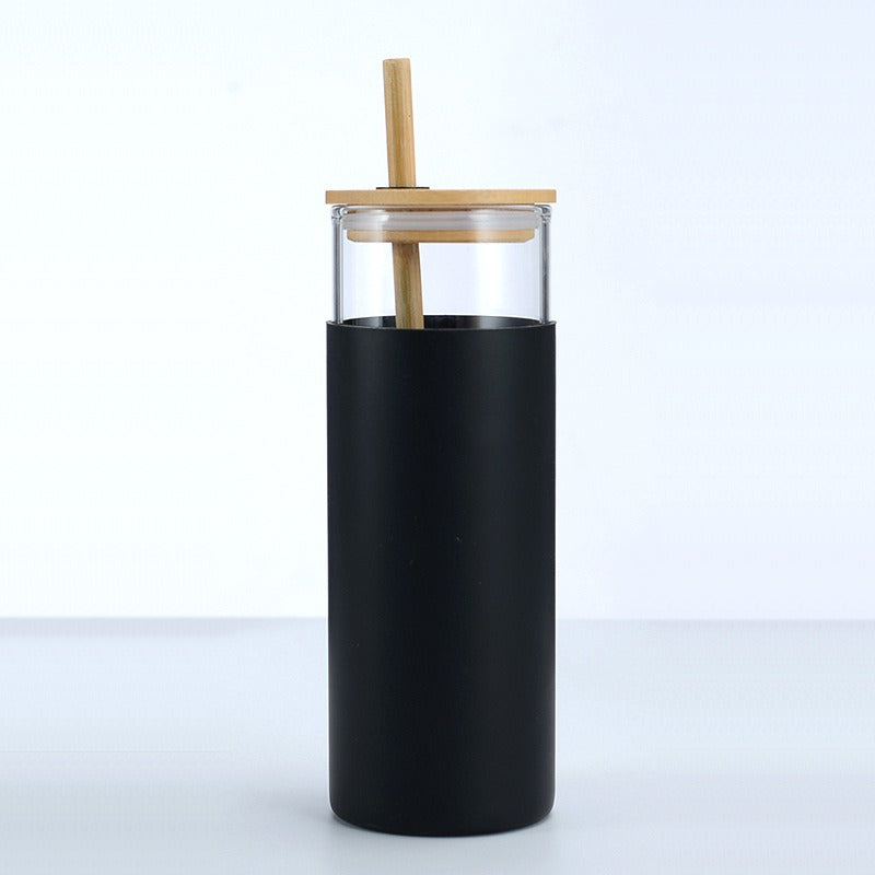 Bamboo Covered  Borosilicate Glass Cup