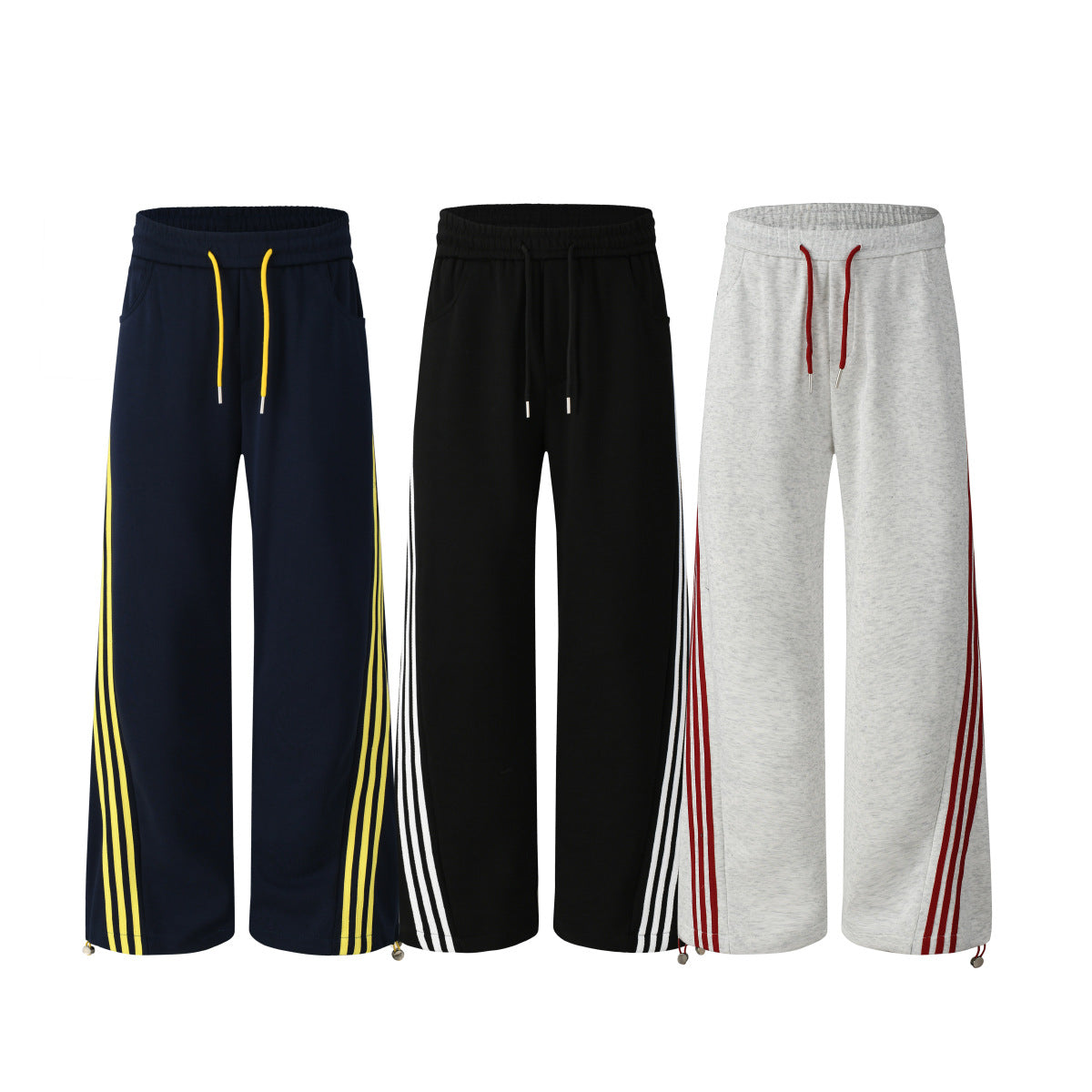 Retro striped sport loose drape wide leg pants