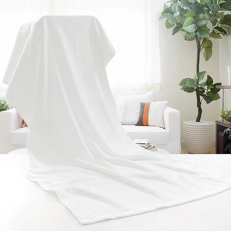 Large White Cotton Bath Towel